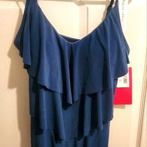 NWT Miraclesuit Tankini Layered Mallard Green Top